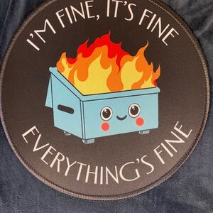 $3 ADD ON ITEM Funny Dumpster Fire Mouse Pad